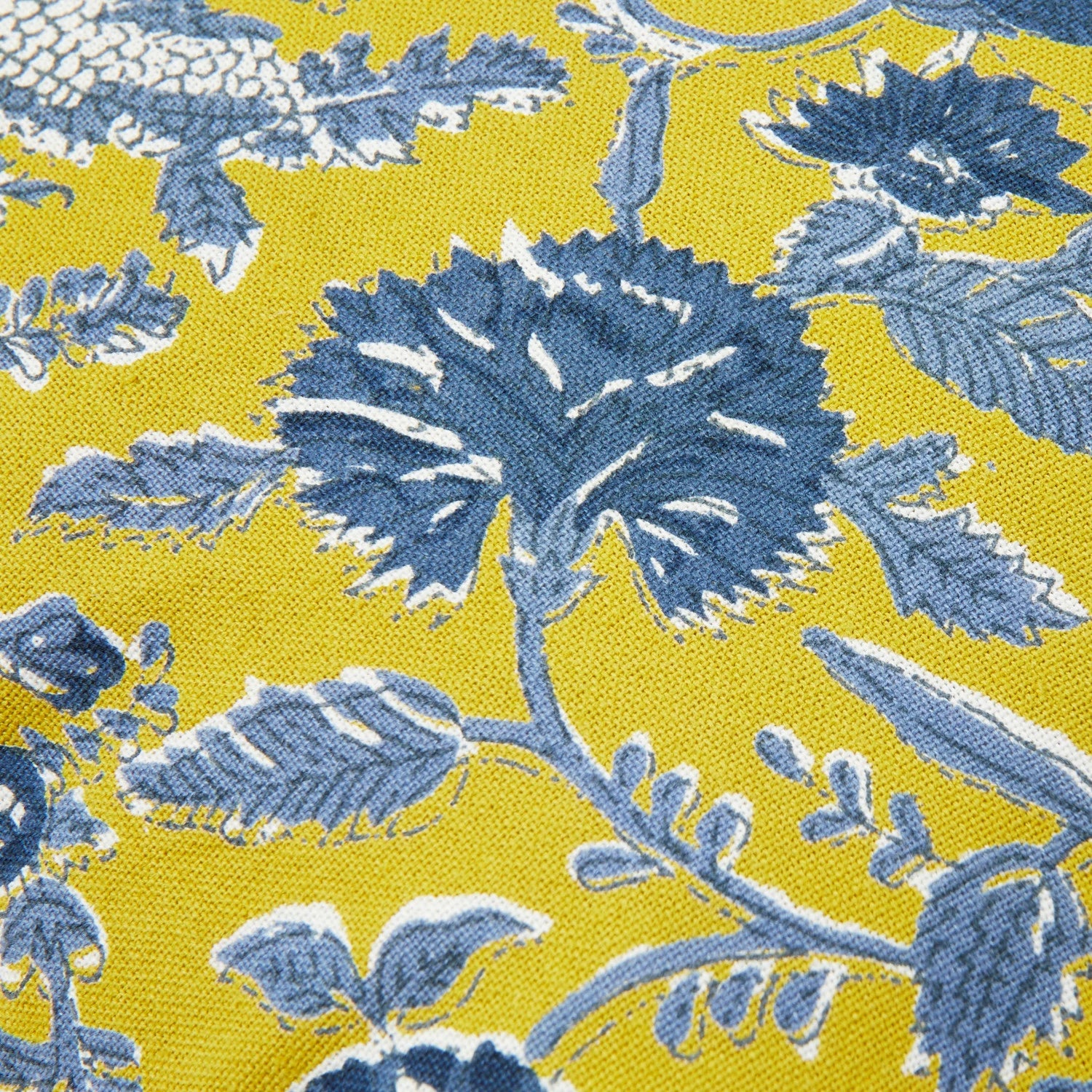 Pillow w/ Floral Pattern & Yarn-Wrapped Tassels