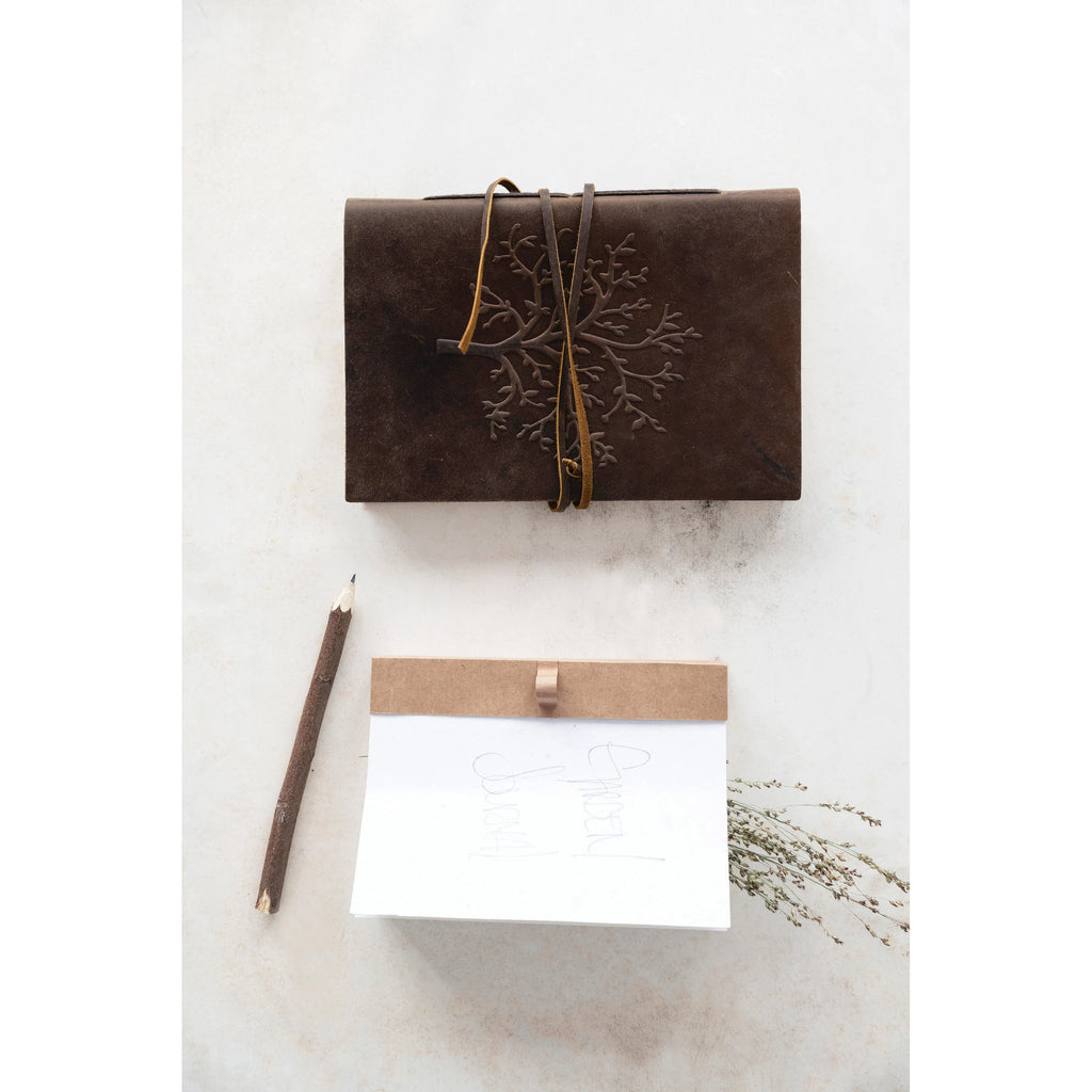 Leather Bound Journal with Handmade Paper