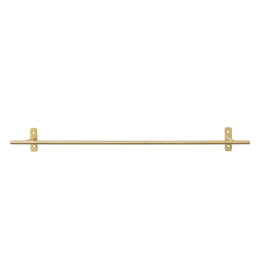 Metal Wall Rod, with Hooks, Matte Gold Finish
