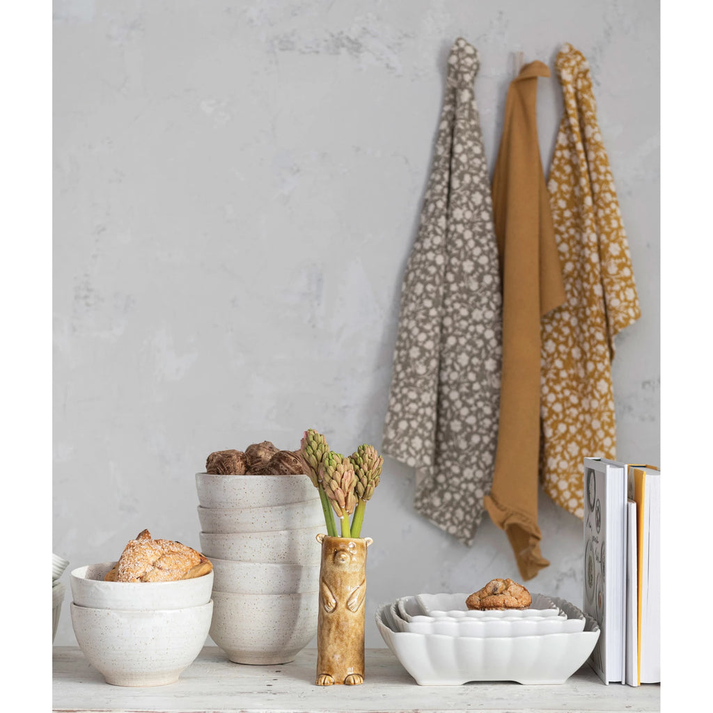 Cotton Slub Printed & Cotton Waffle Tea Towels