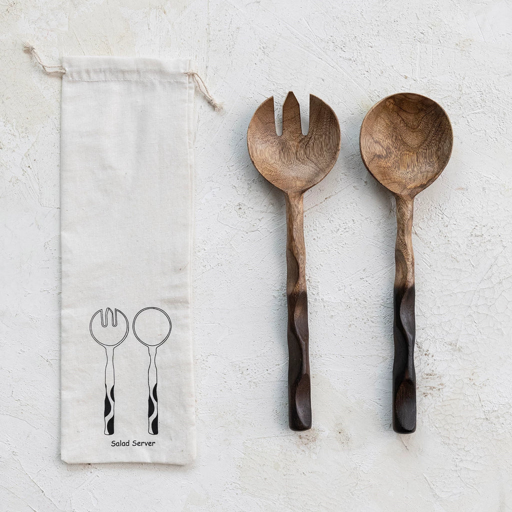 Mango Wood Salad Servers