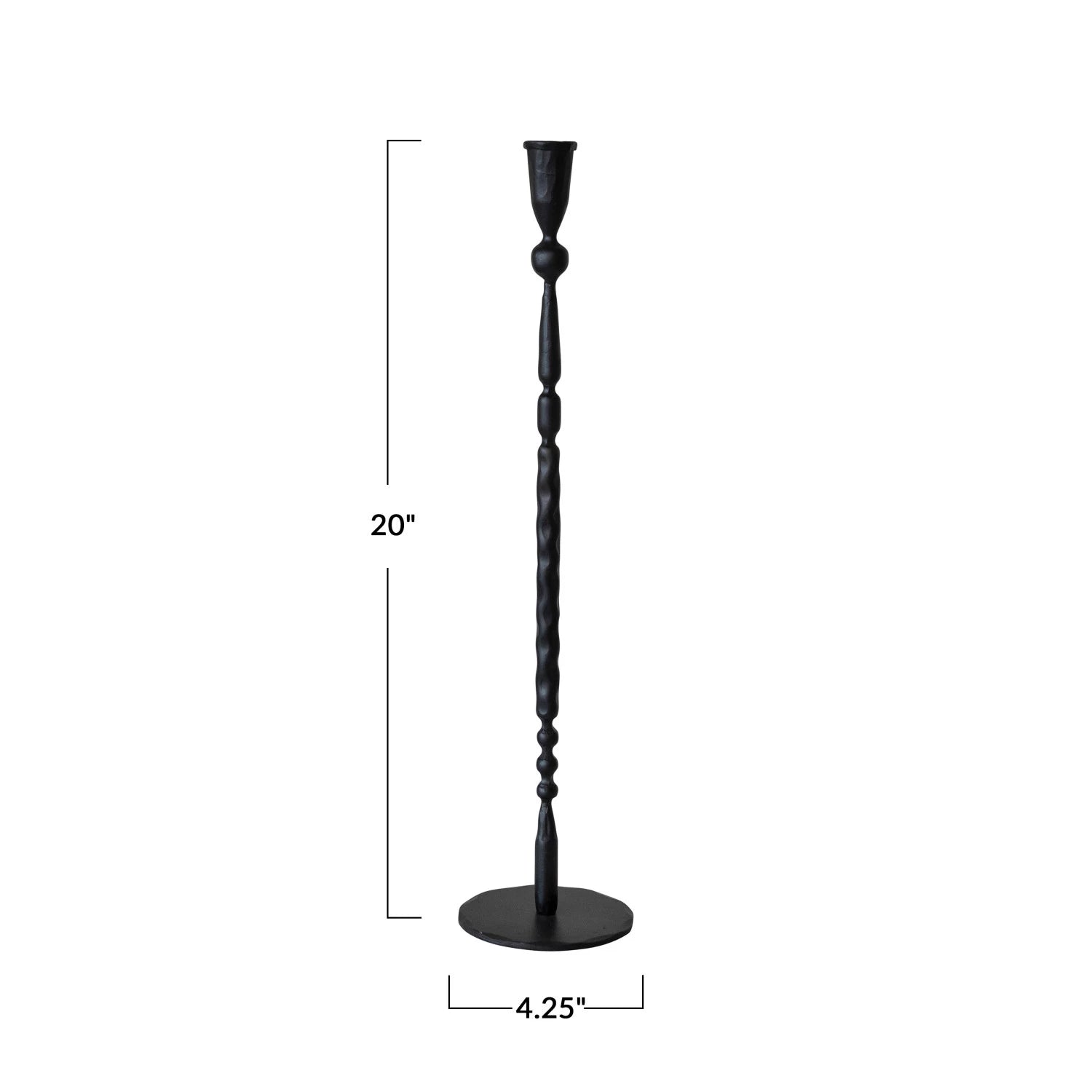 Hand-Forged Cast Iron Taper Holder, 3 Sizes