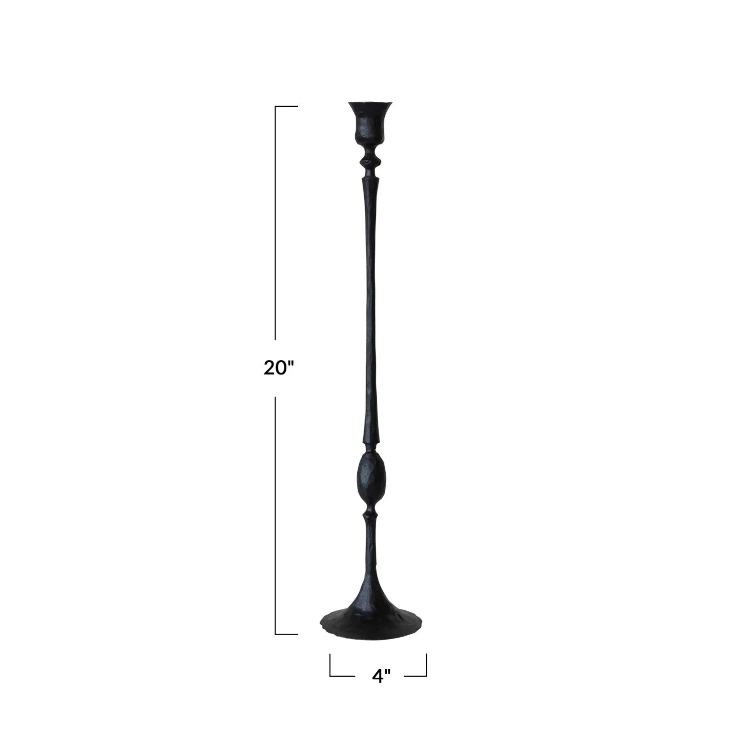 Hand-Forged Cast Iron Taper Holder, 3 Sizes