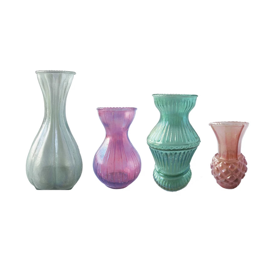 Debossed Glass Vases
