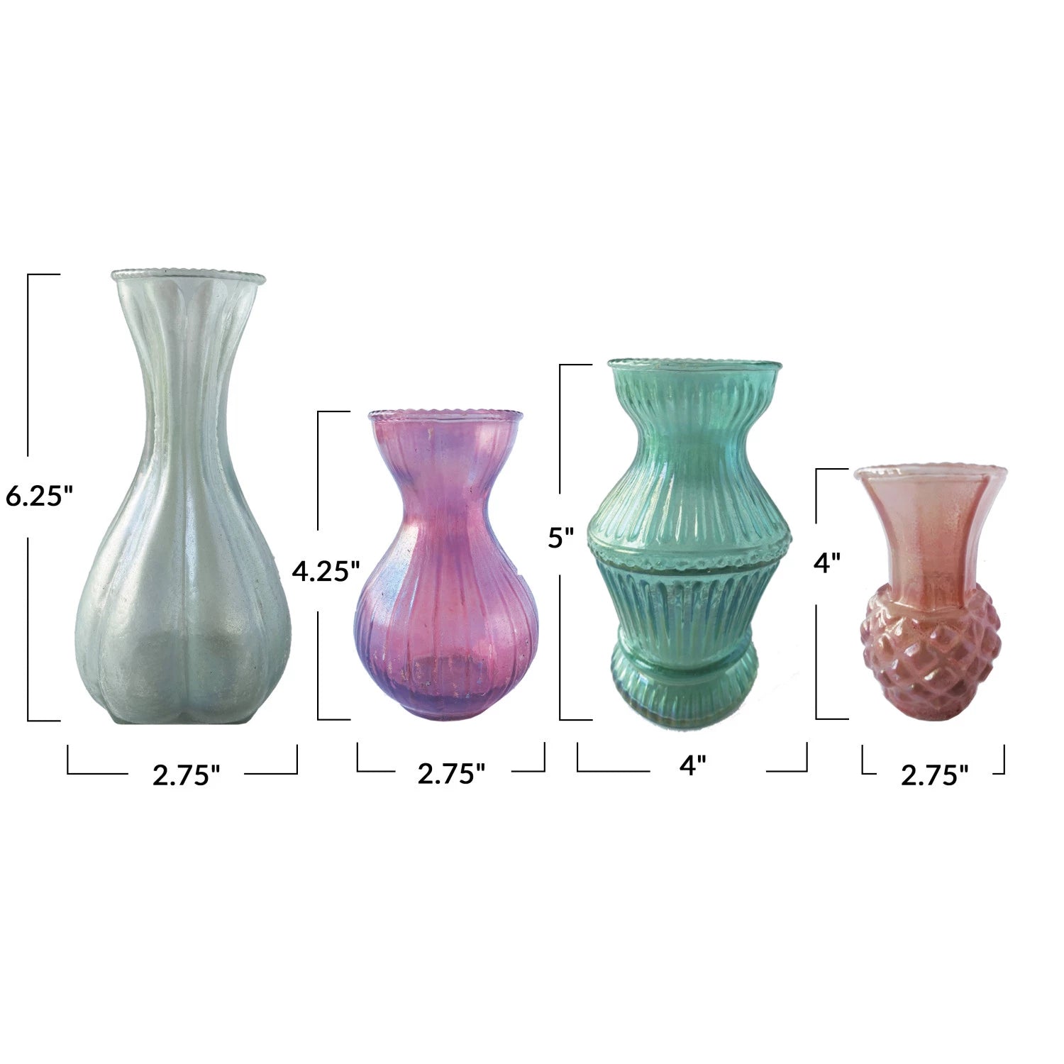 Debossed Glass Vases