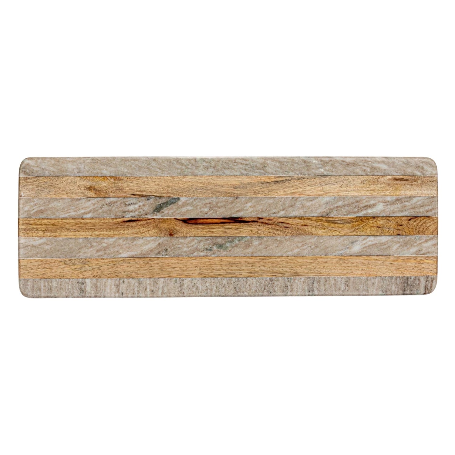 Marble & Mango Wood Cheese/Cutting Board with Stripes