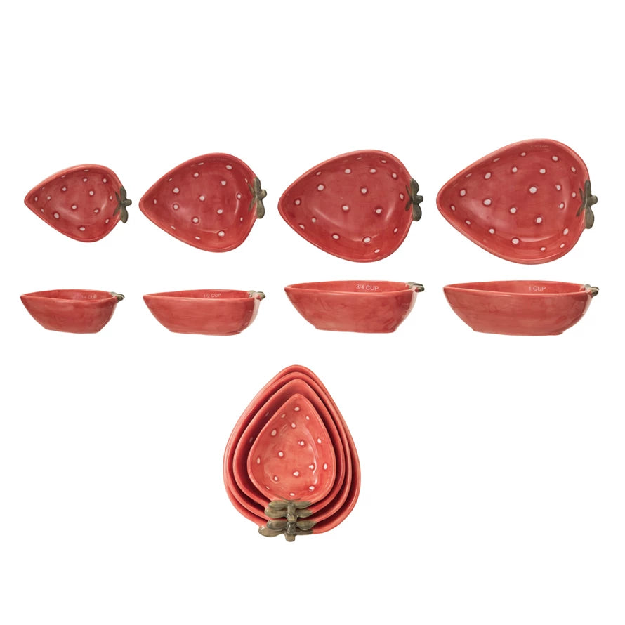 Cup Hand-Painted Strawberry Shaped Measuring Cups