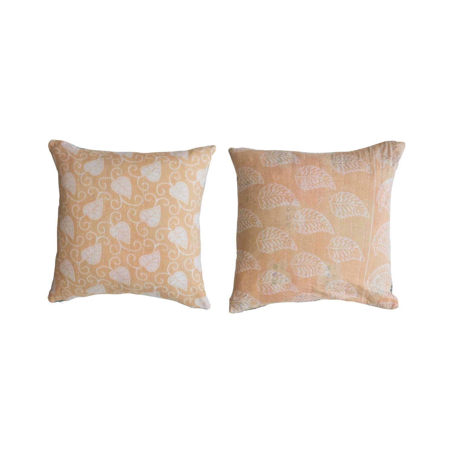 Vintage Printed Cotton Kantha Reversible Pillow