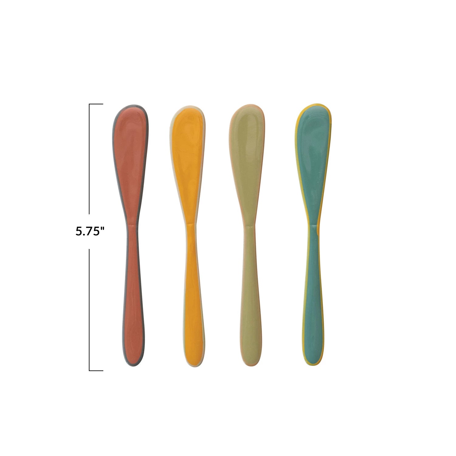 Enameled Stainless Steel Canape Knives with Colored Edge