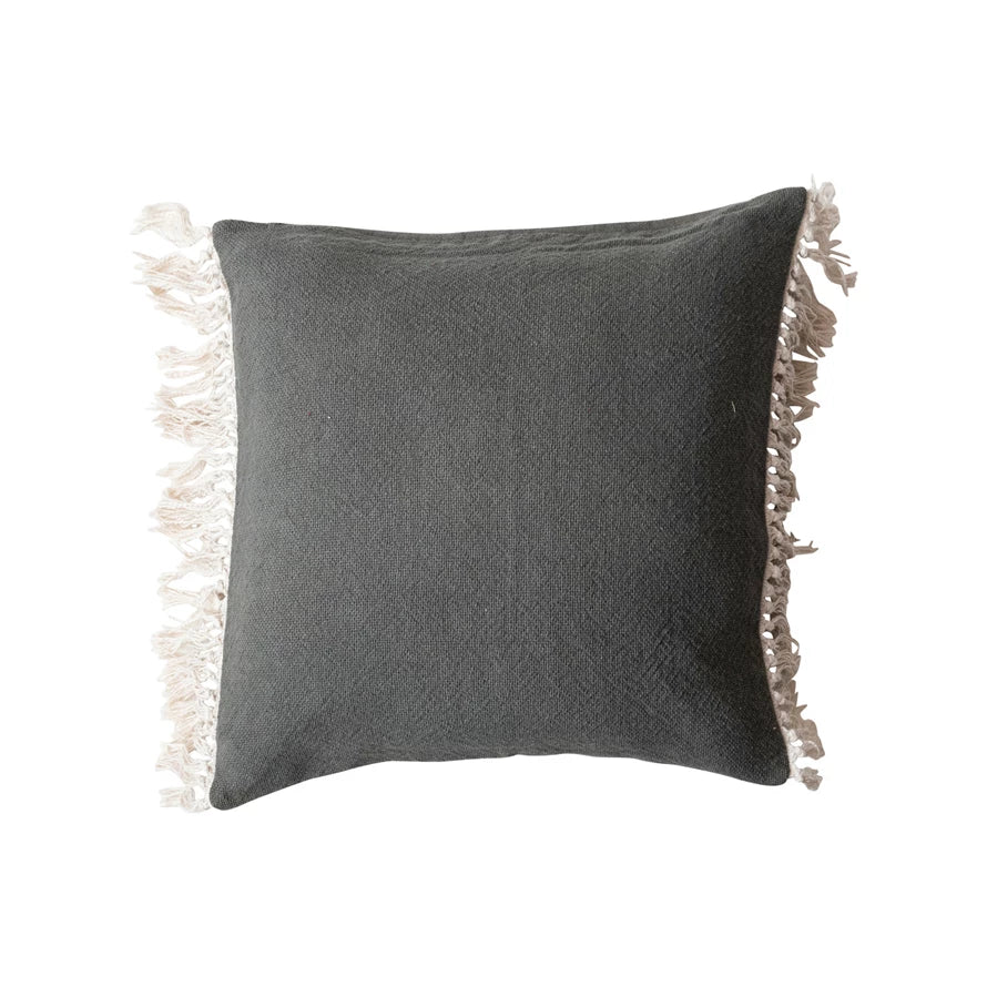 20" Square Cotton Pillow w/ Fringe