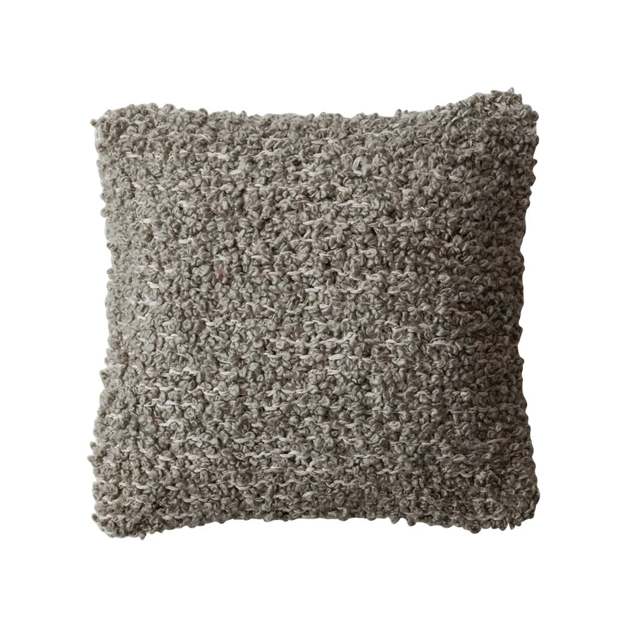 Square Woven Cotton Blend Bouclé Pillow