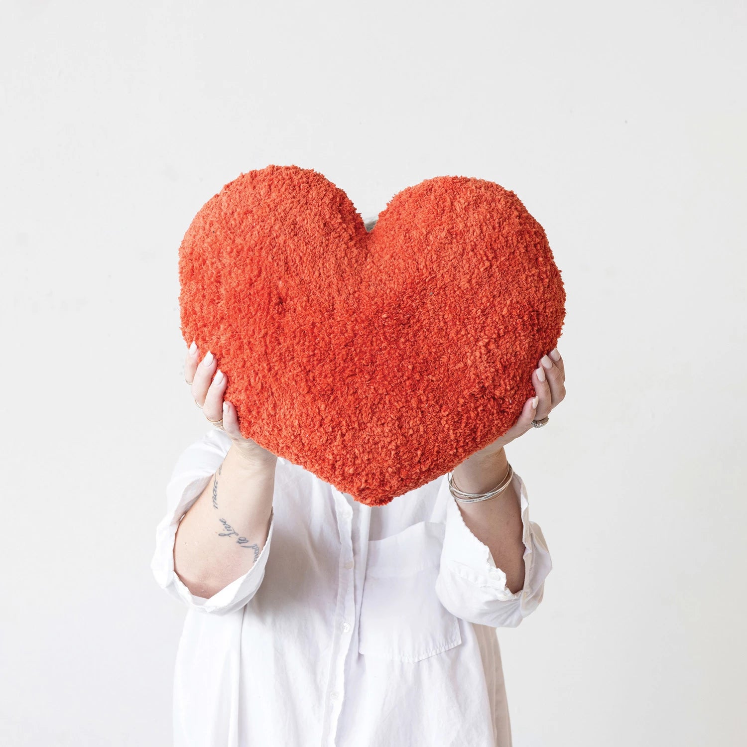Cotton Tufted Heart Shaped Pillow