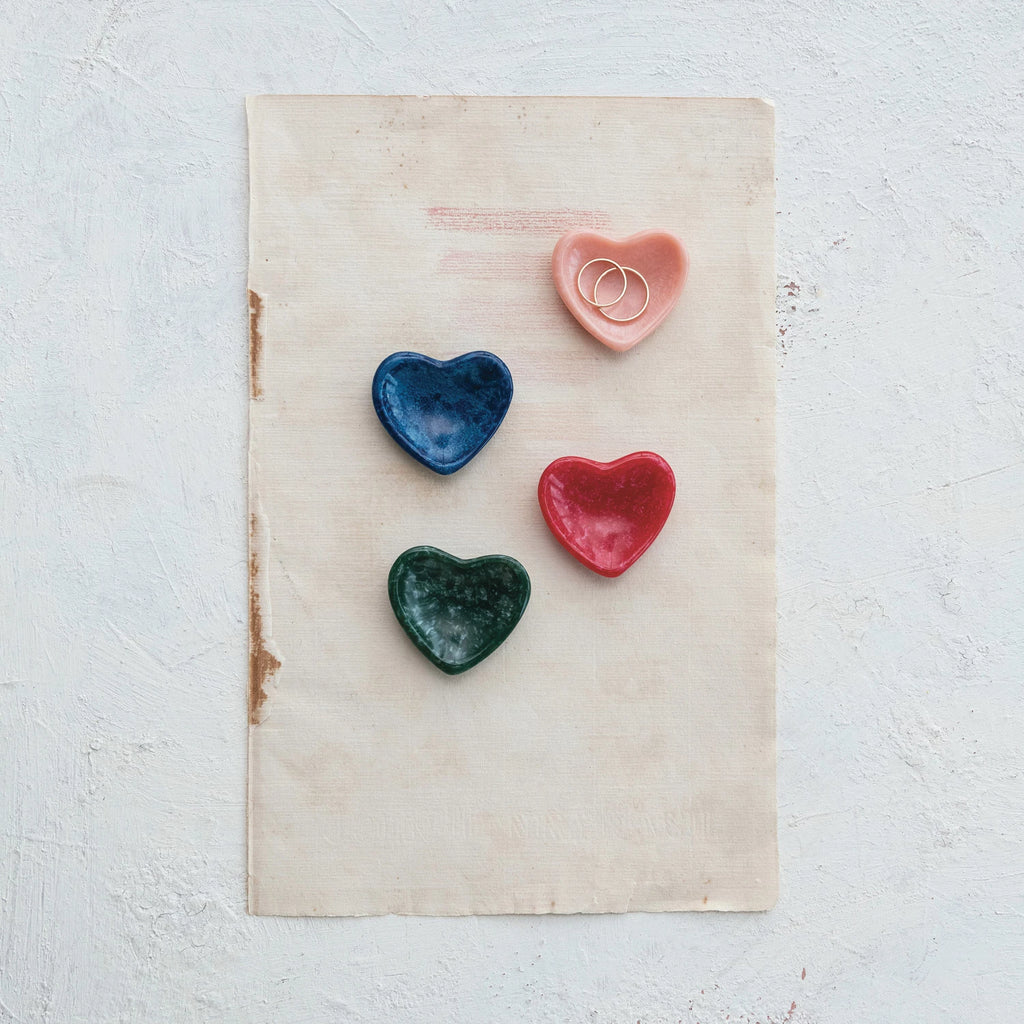 Marbled Resin Heart Shaped Dish