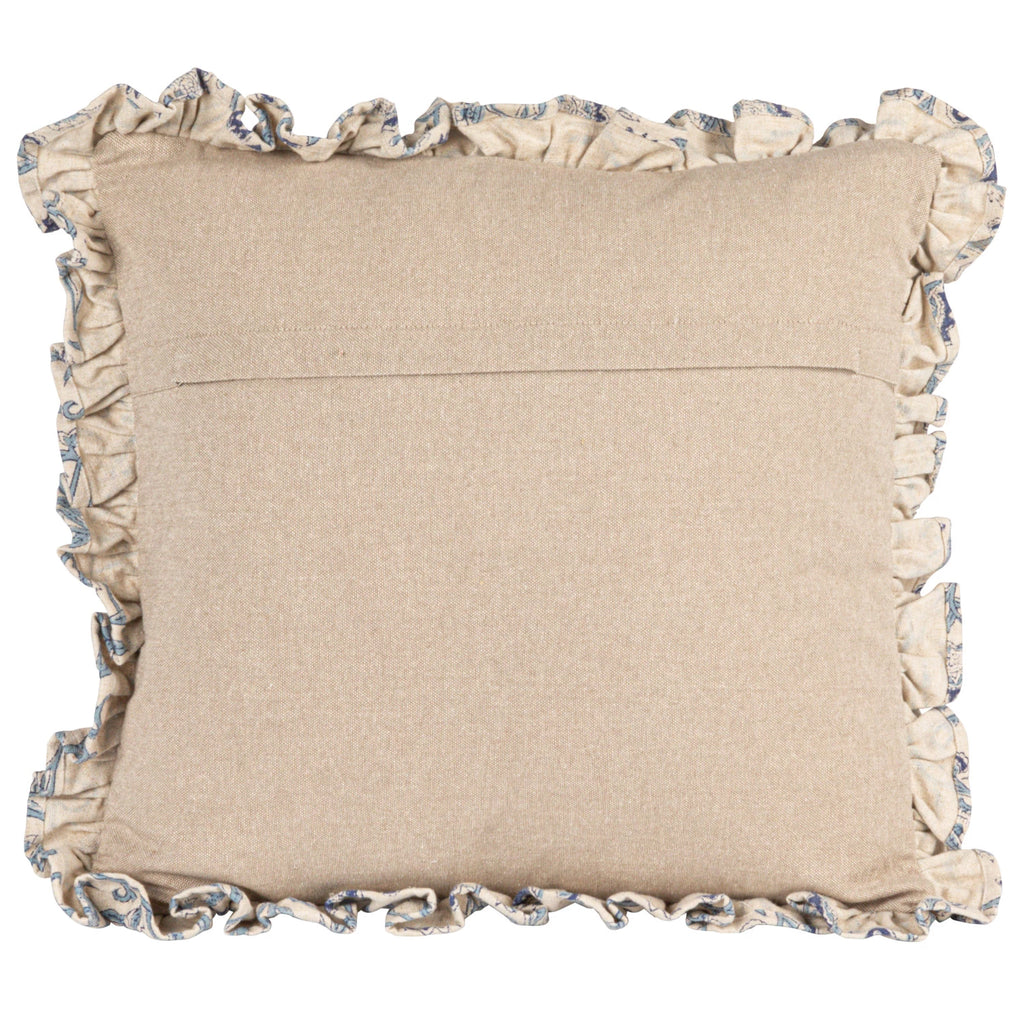 Square Cotton Blend Block Printed Pillow