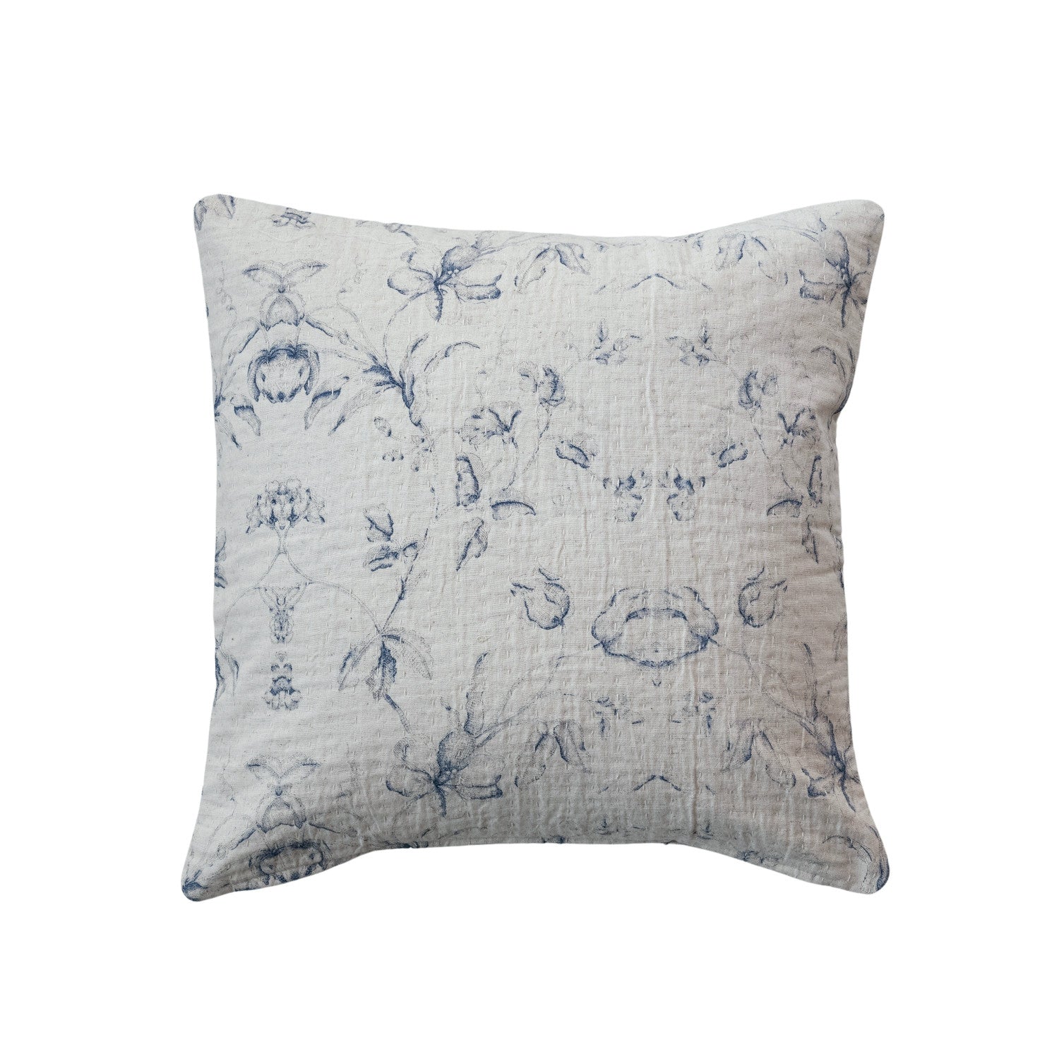 18" Square Cotton & Linen Printed Pillow