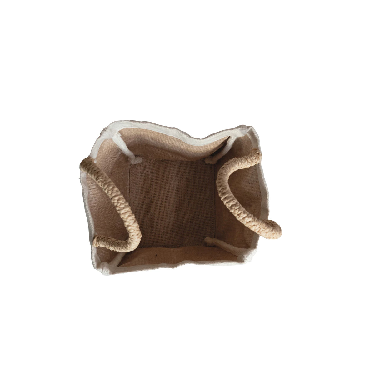 Cotton Canvas Containers with Braided Raffia Handles