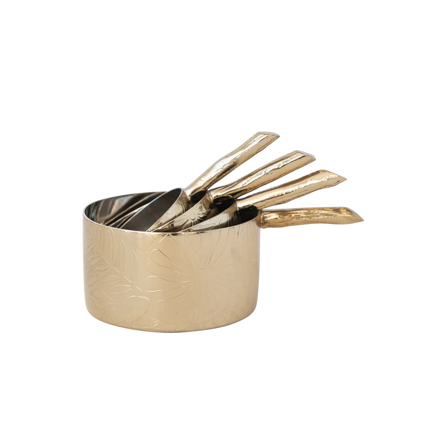 Stainless Steel Measuring Cups with Twig Shaped Handles, Set of 4