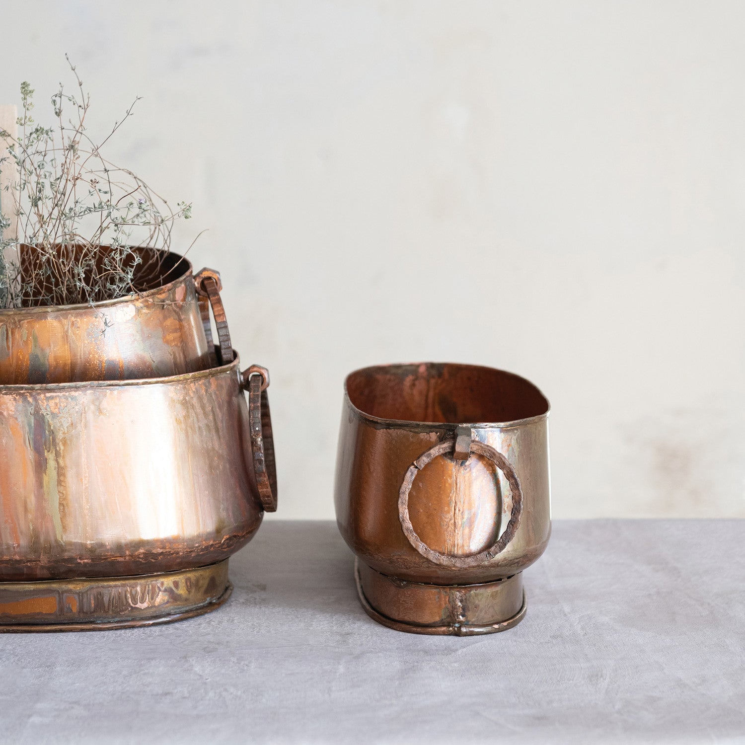 Metal Planters, Set of 3 (Holds 8-1/2", 7" & 5" Pots)