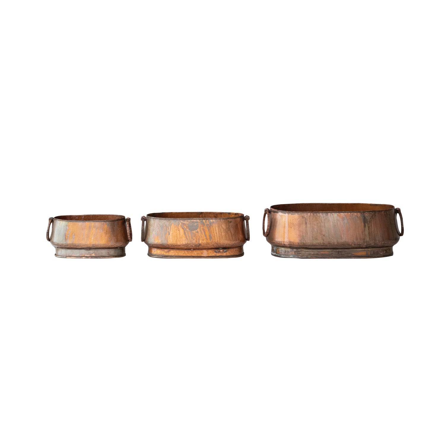 Metal Planters, Set of 3 (Holds 8-1/2", 7" & 5" Pots)