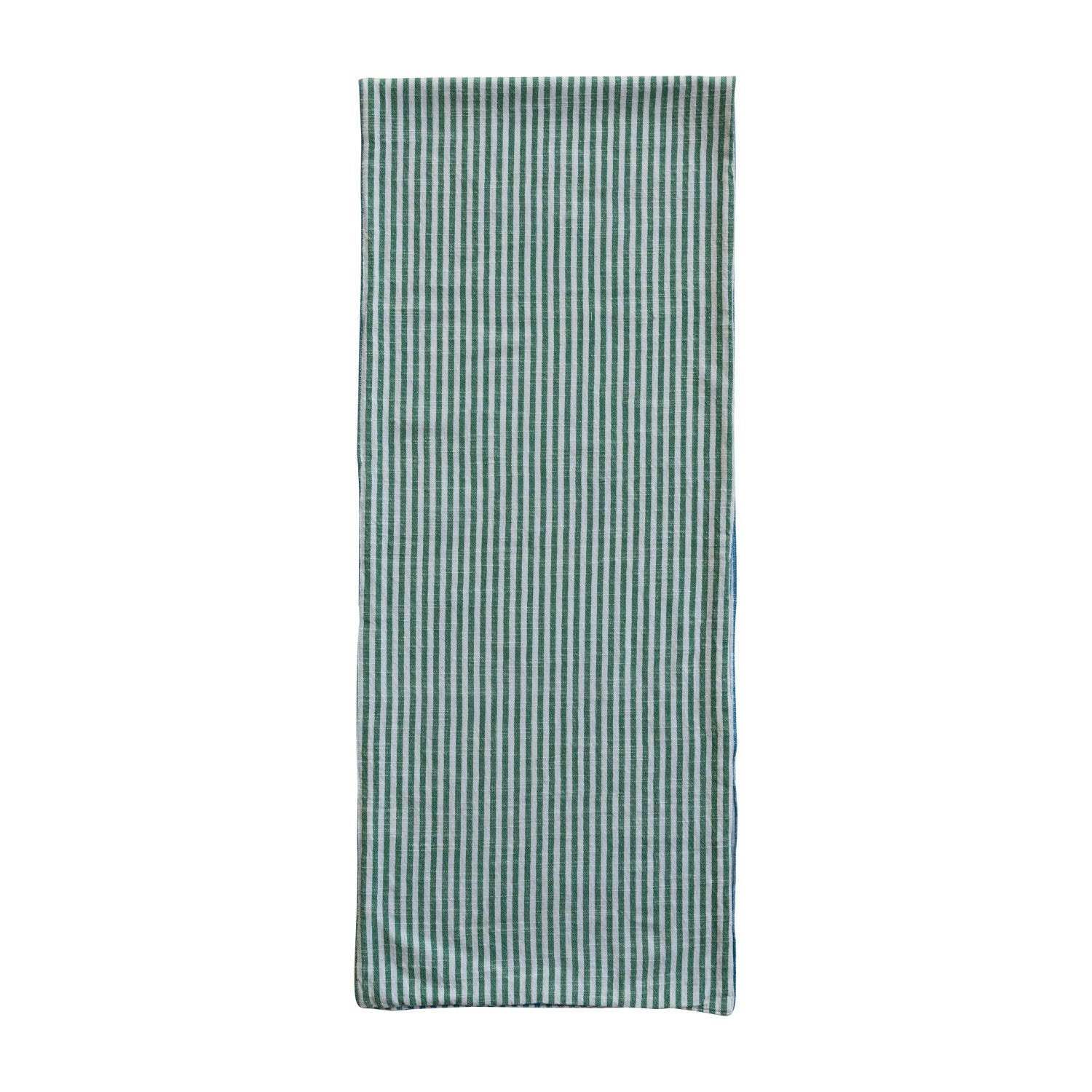 Woven Cotton Two-Sided Striped Table Runner