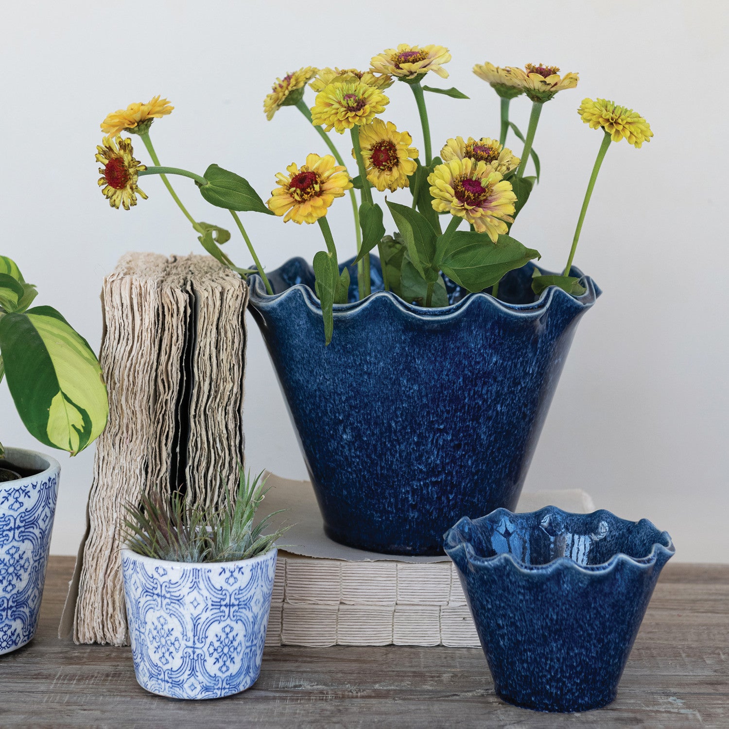 Stoneware Planter with Drainage Hole (Holds 6" Pot) (Each Varies)