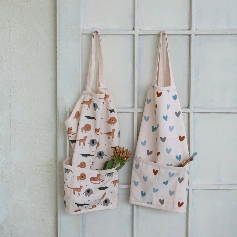 Cotton Cross Back Printed Child Apron with 3 Pockets