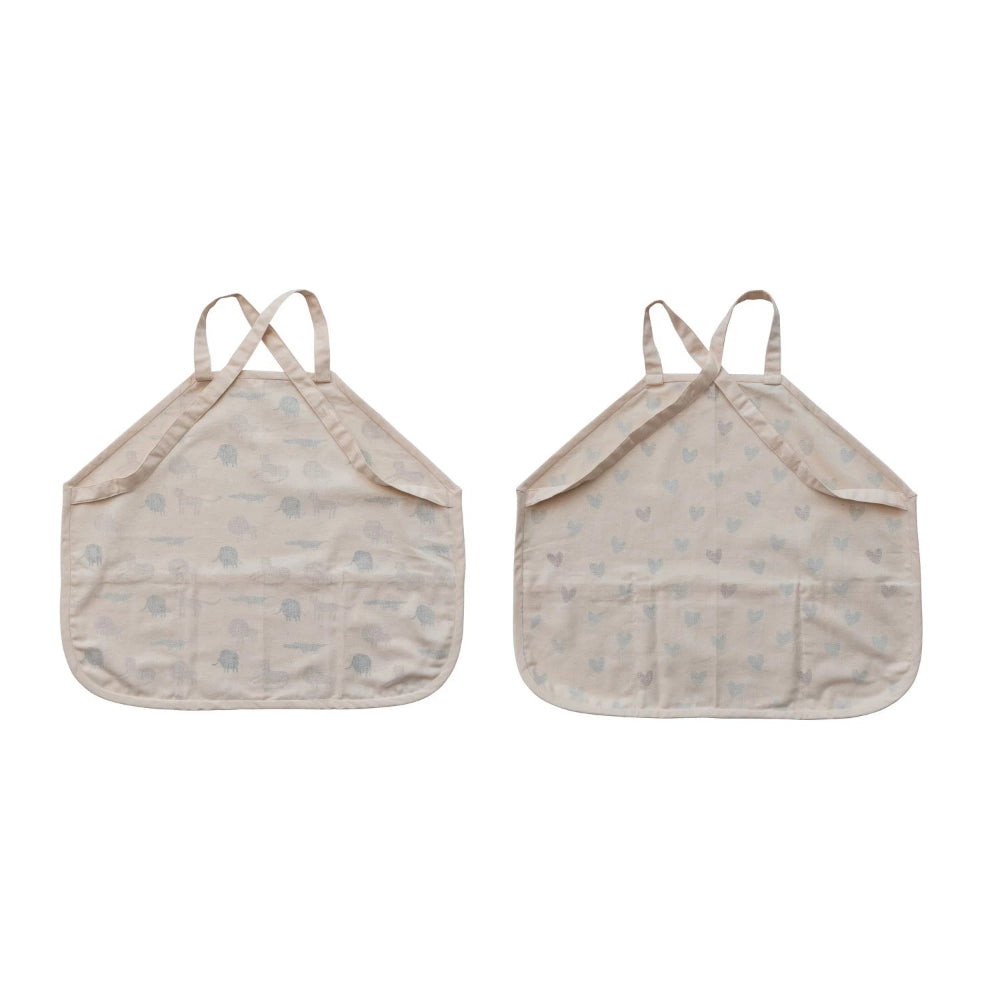 Cotton Cross Back Printed Child Apron with 3 Pockets