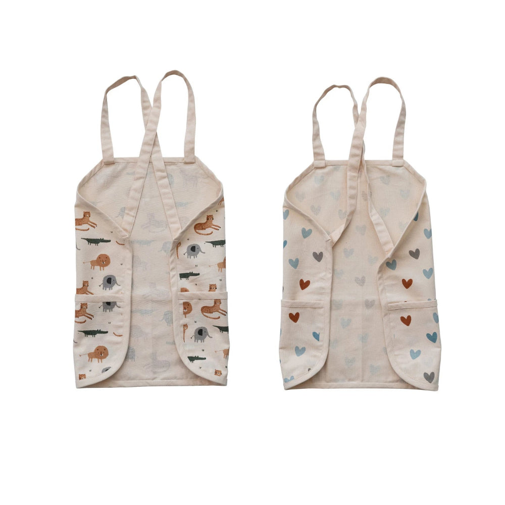 Cotton Cross Back Printed Child Apron with 3 Pockets