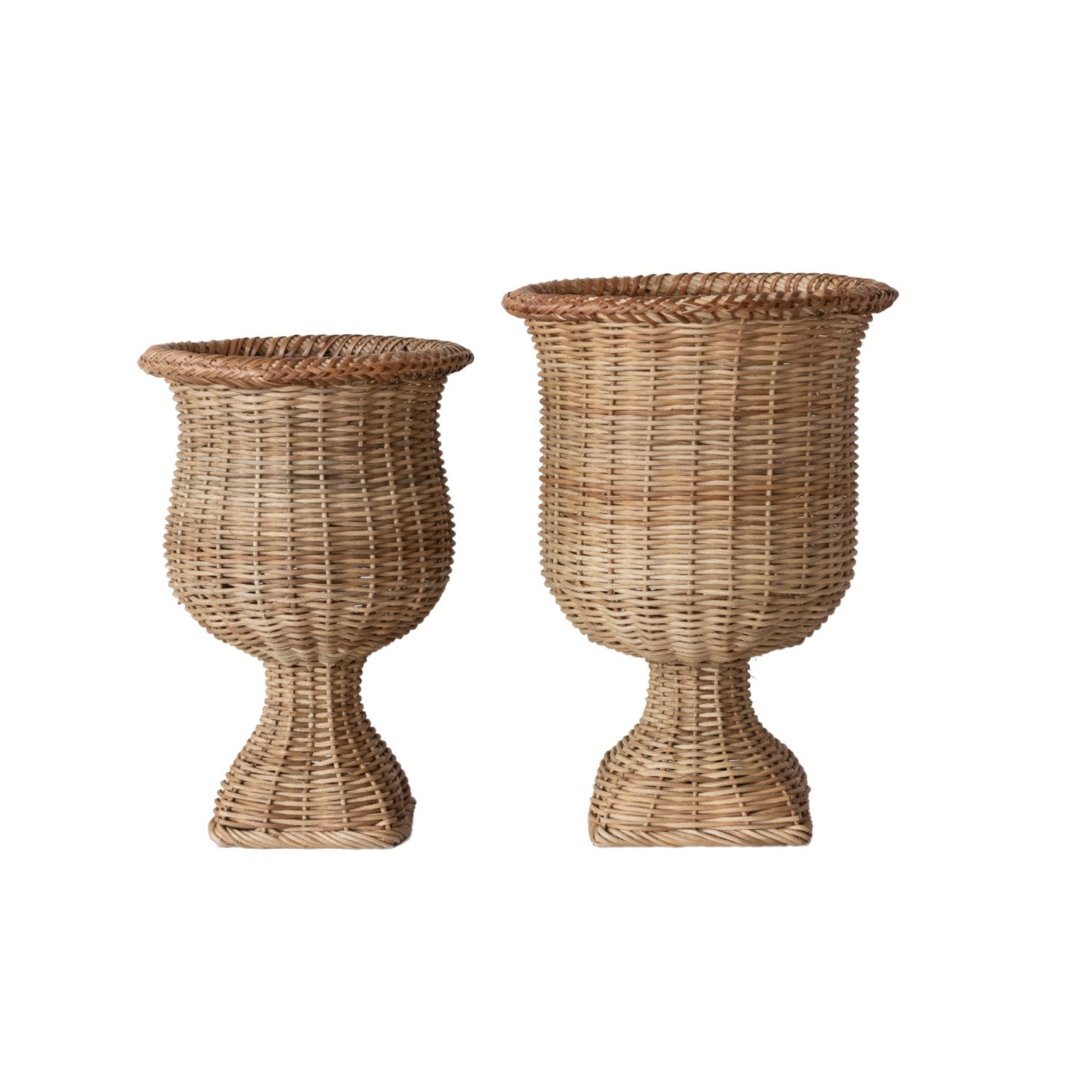 Woven Rattan Urns, Natural