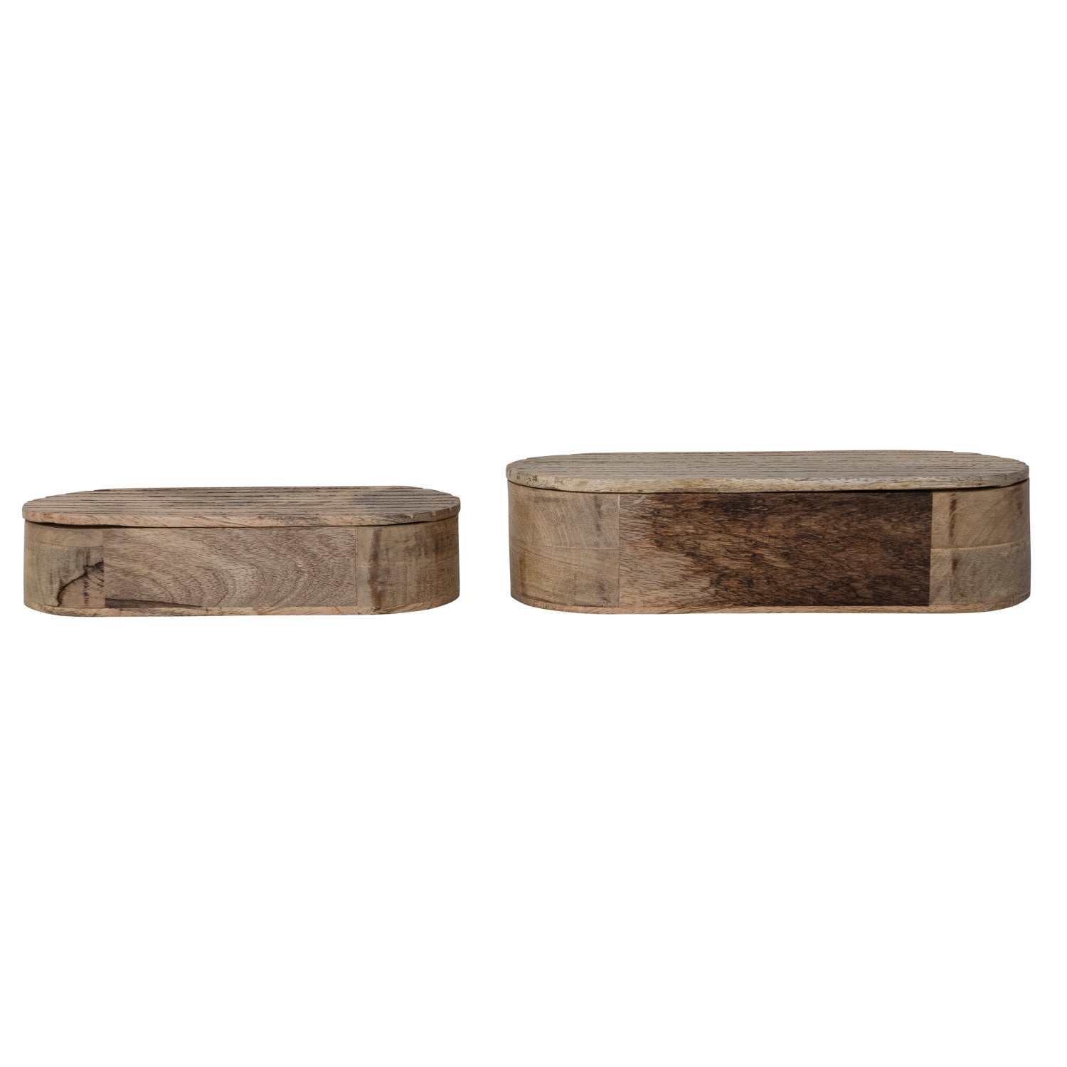 Hand-Carved Mango Wood Boxes with Lids, Natural, Big Size