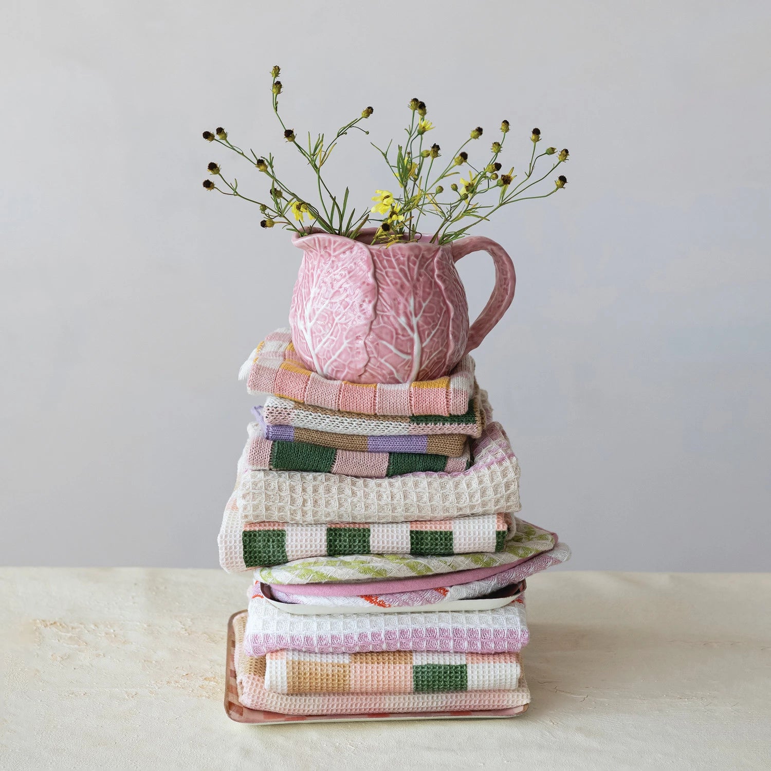 24 oz. Stoneware Cabbage Shaped Creamer, Pink