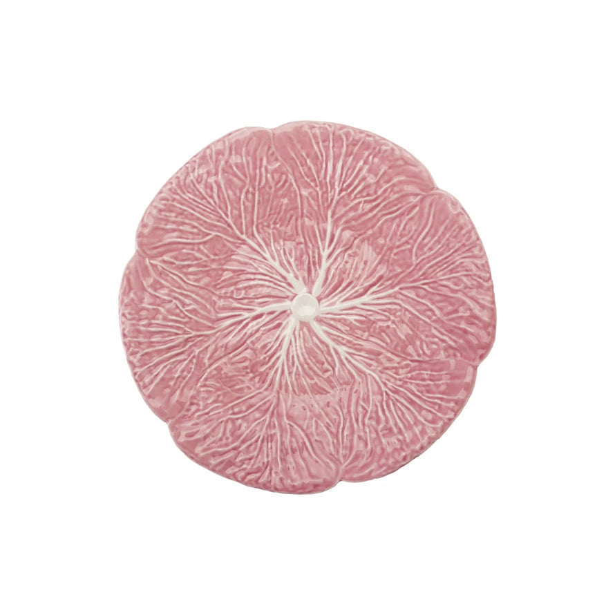 Stoneware Cabbage Shaped Plate, Pink