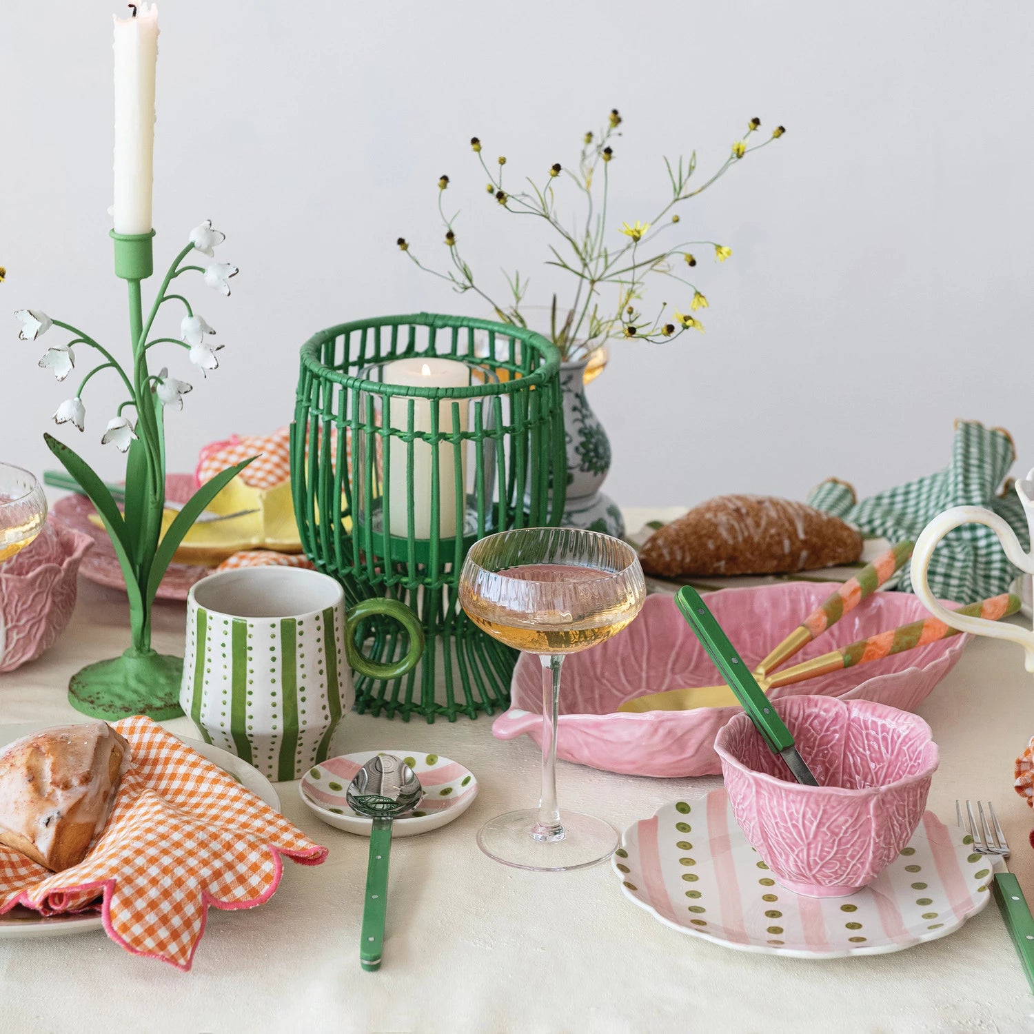 Stoneware Cabbage Shaped Platter, Pink