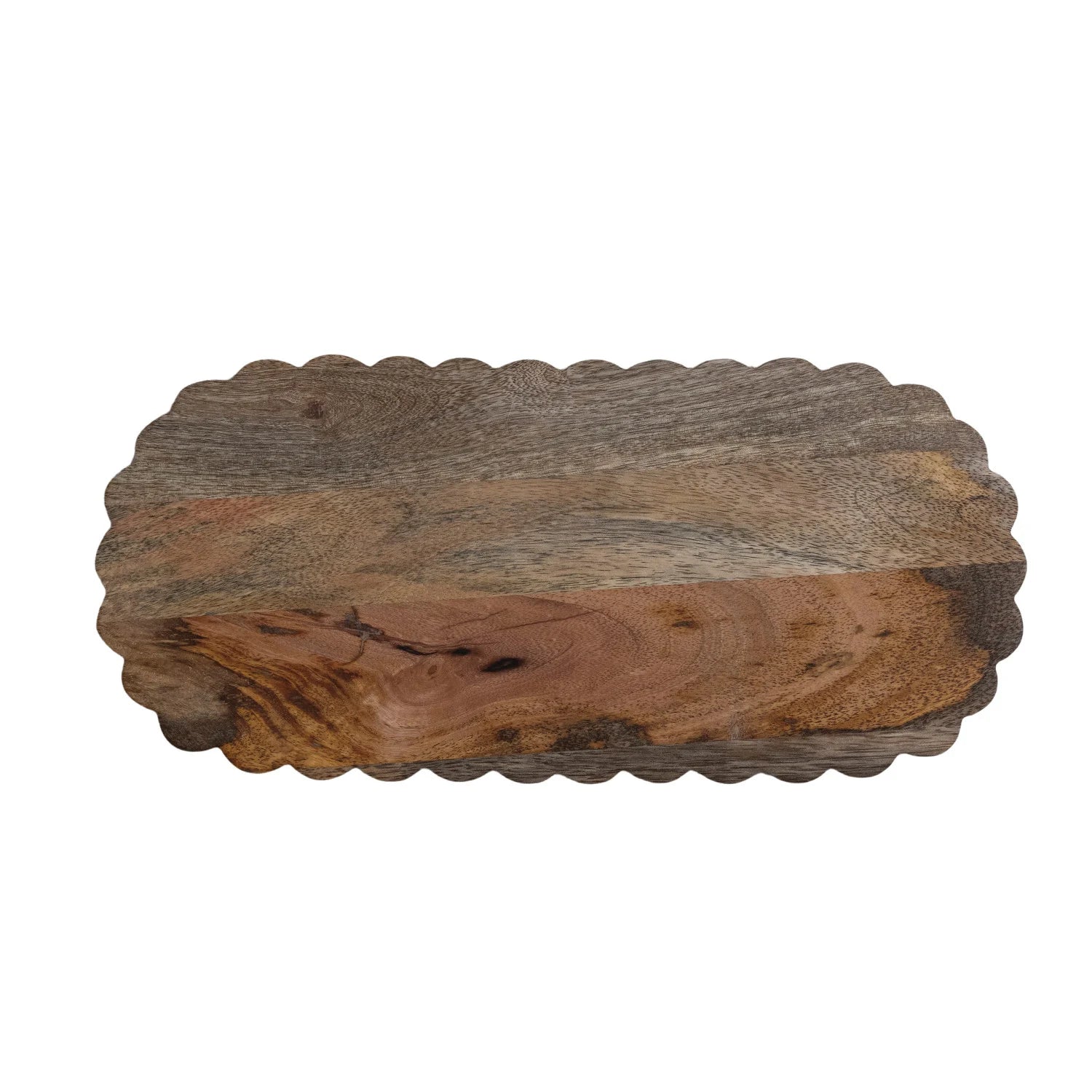 Oval Mango Wood Scalloped Cheese/Serving Board