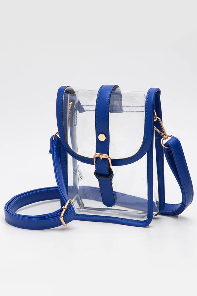 Clear Cross Body Stadium Concert Transparent Handbag: Red