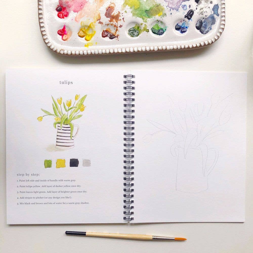 Flowers Watercolor Workbook by Emily Lex