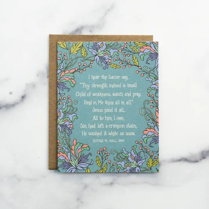 Jesus Paid It All Hymn Greeting Card