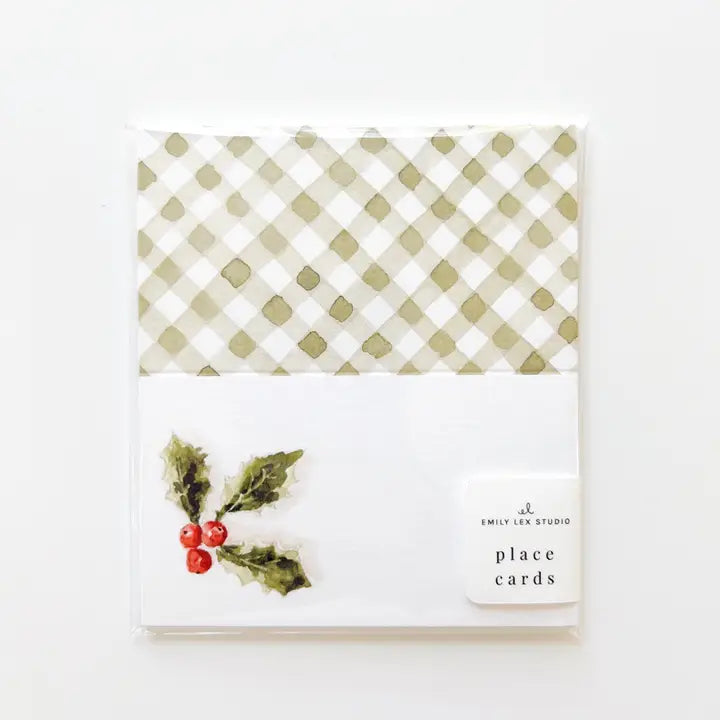 Holly Berry Place Cards By Emily Lex