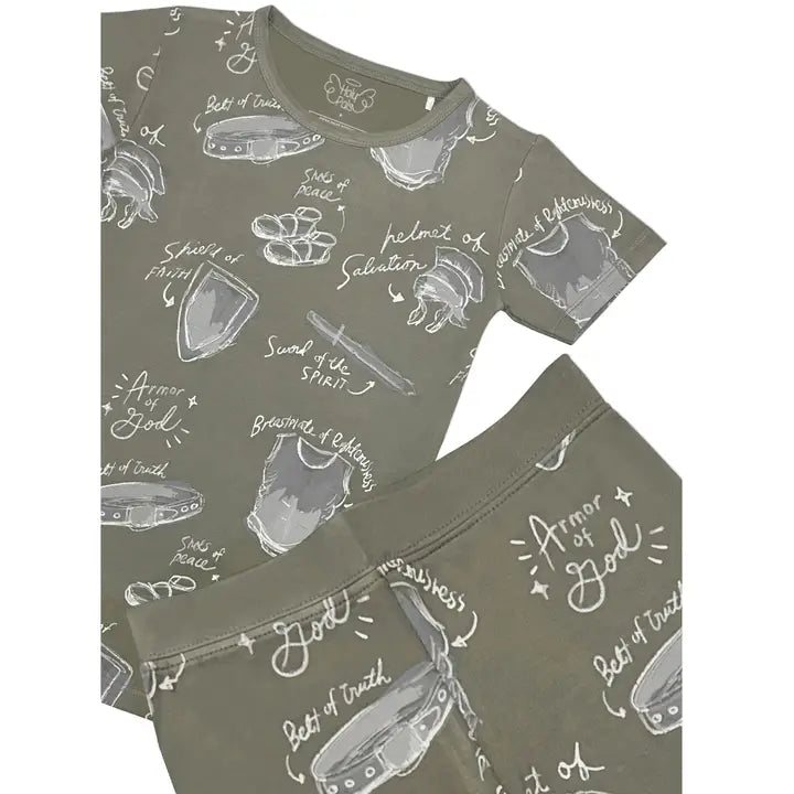 Armor of God Green Pj Short Sleeve & Pants Set Bamboo