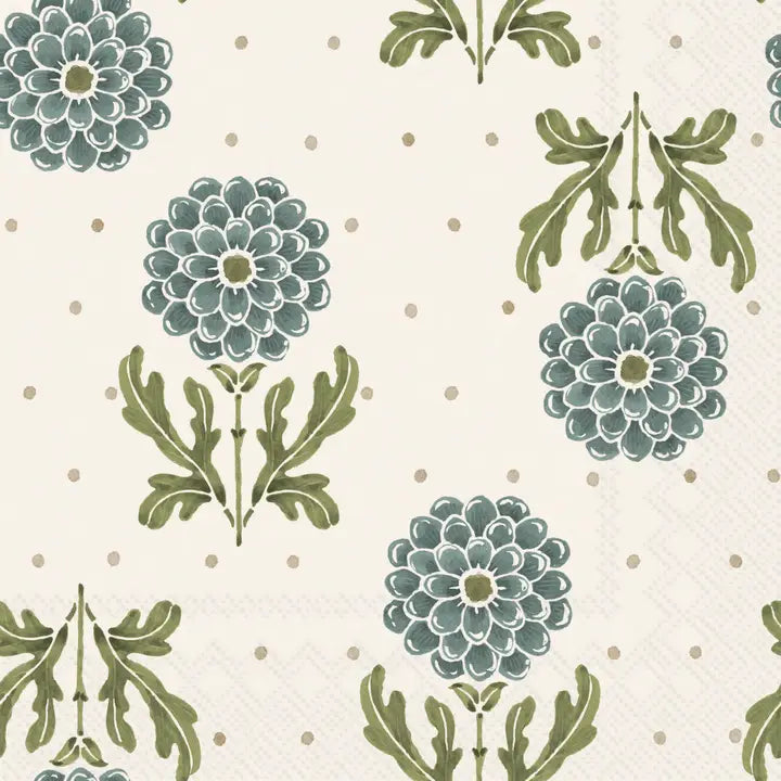 Simple Flower Blue Cocktail Napkins 20 Ct Fall Autumn