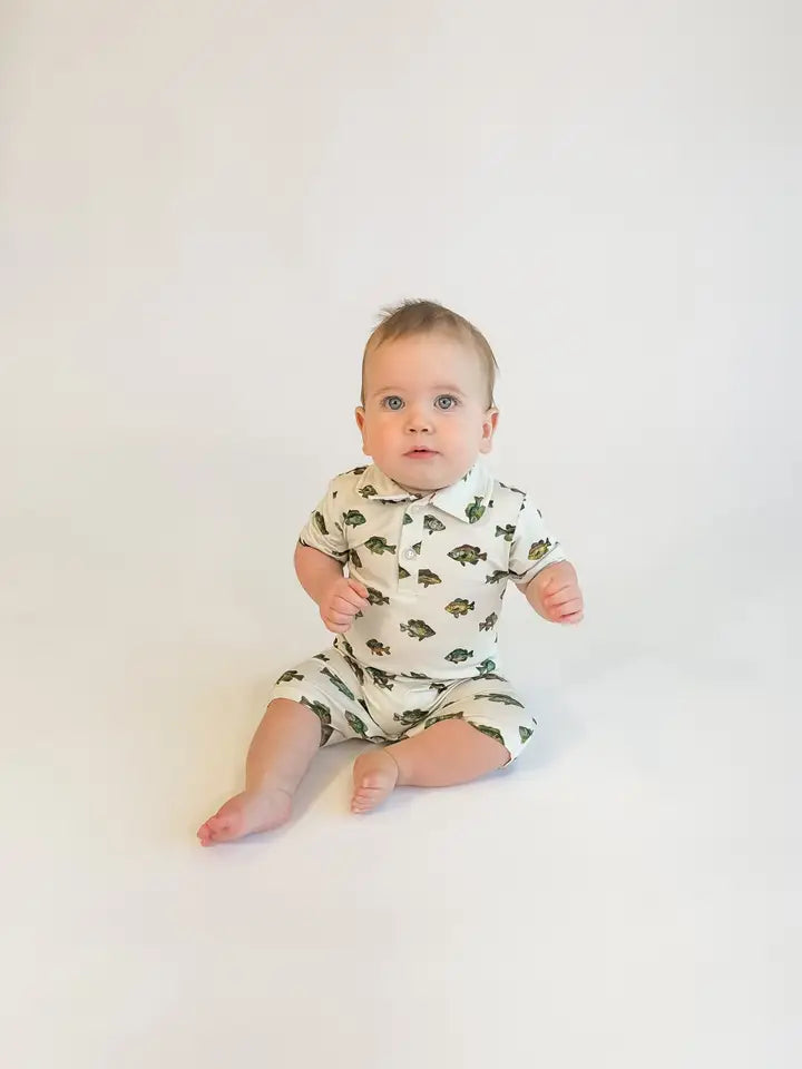 Lake Fish- Short Sleeve Polo Romper