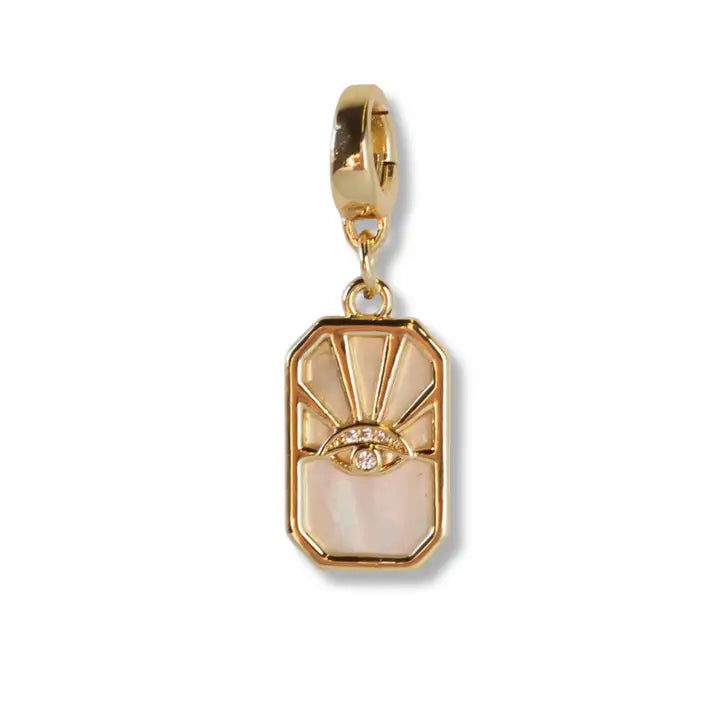 Eye Charm, Mother of Pearl, Charm Bar, Charm Necklace