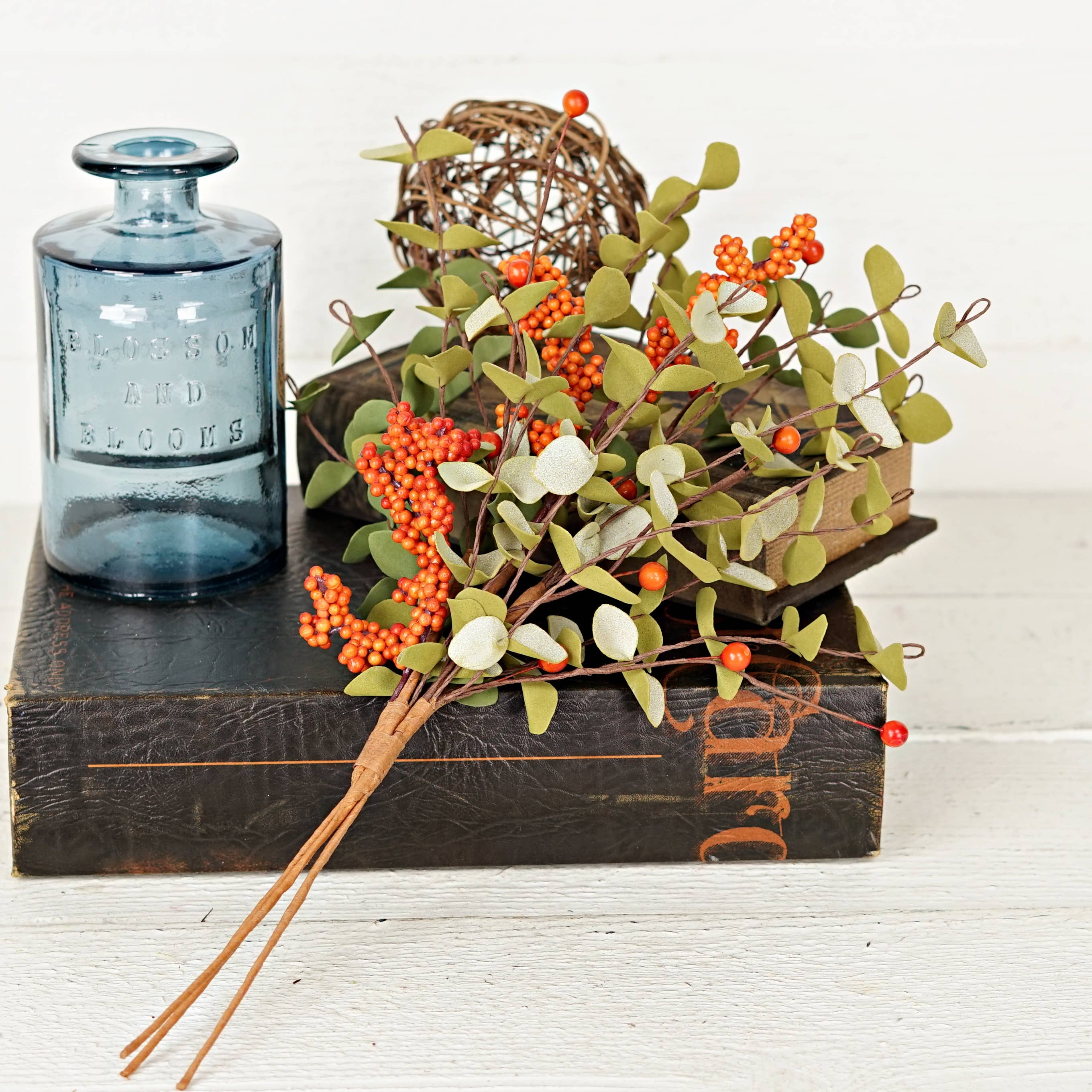 16in Bush-Country Eucalyptus w. Orange Pepper berry