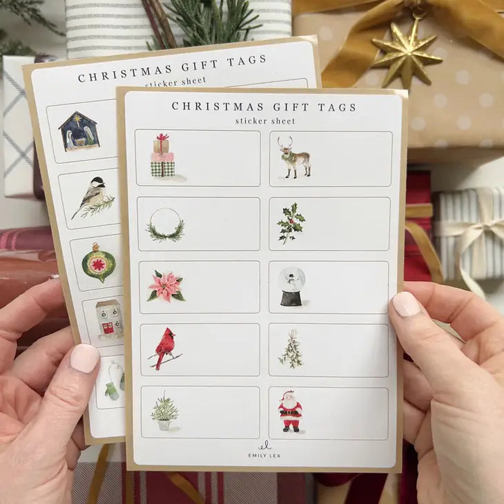 Christmas Gift Tag Sticker Sheets by emily lex