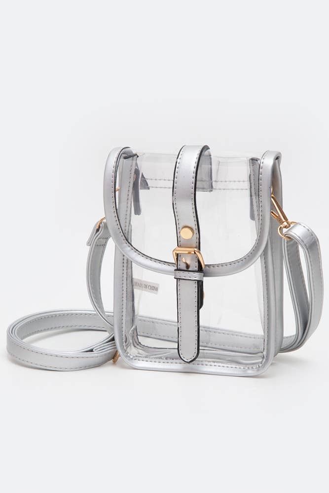 Clear Cross Body Stadium Concert Transparent Handbag: Red