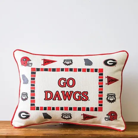 Georgia Collegiate Icon Border Piped Pillow