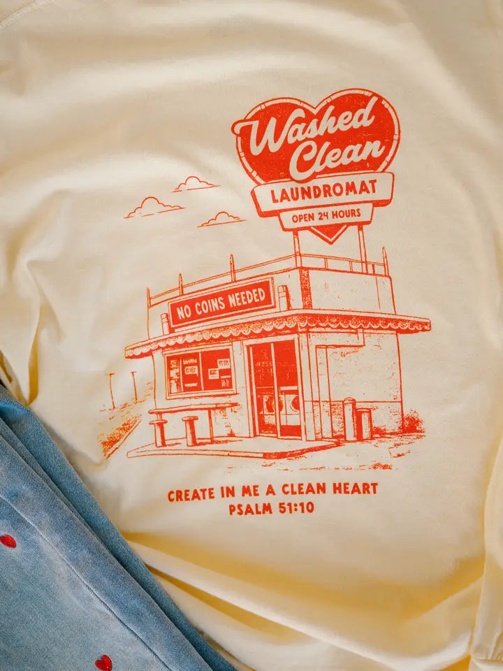 Washed Clean Long Sleeve | Christian Tee