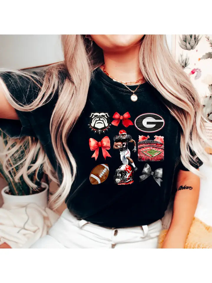 Georgia Bulldogs Football Coquette Women's Graphic Tee