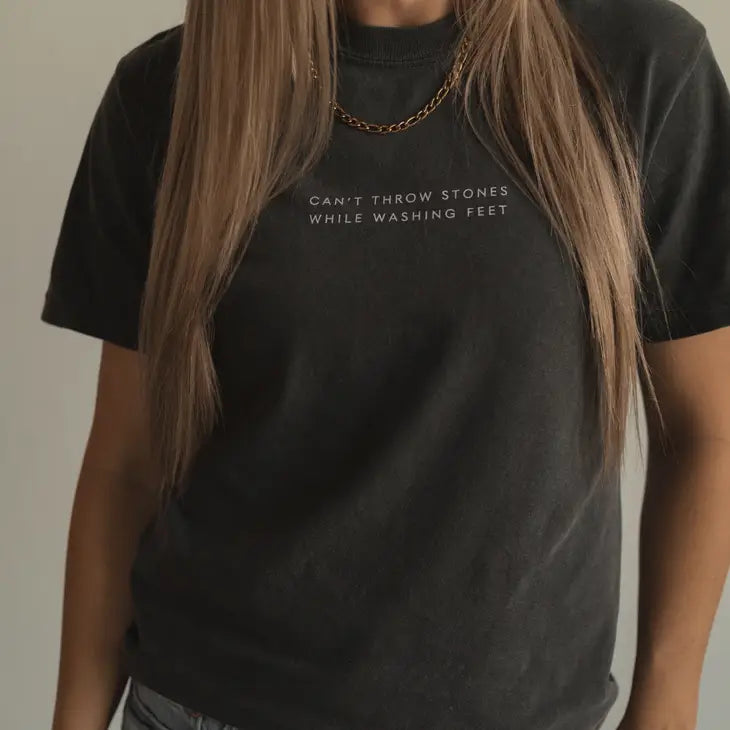 Can't Throw Stones Tee, Charcoal