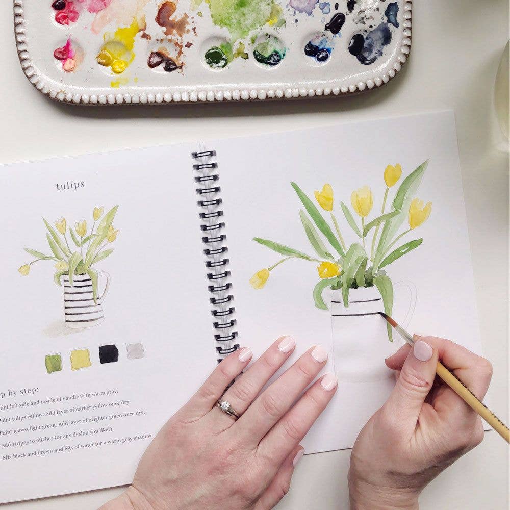 Flowers Watercolor Workbook by Emily Lex